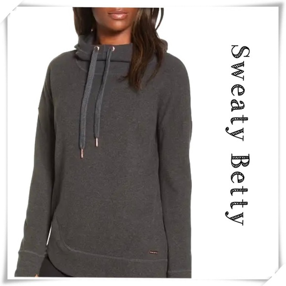 Sweaty Betty Lounge Hoodie In Dark Charcoal Grey - Picture 1 of 9